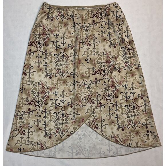 Paris Blues Skirt Women Size M Beige Aztec Faux Wrap Tulip Stretch Waist - Picture 1 of 11